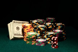 casino chips and cash
